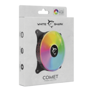 White Shark Comet RGB 120mm Fan | Black Fixed RGB&RPM Molex GCF-1290